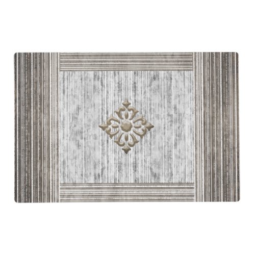 Shades of Grey Marble  Stripe Pattern Placemat