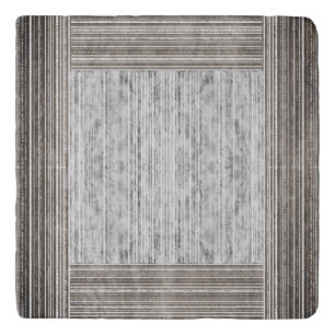 Shades of Grey Marble & Stripe Pattern Trivet