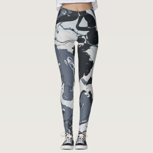 Shades of Grey monochrome modern abstract Leggings