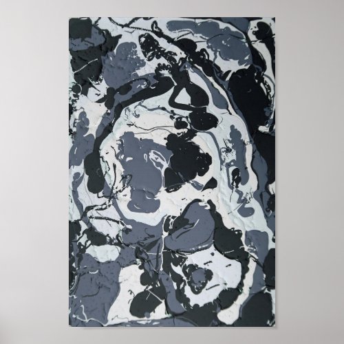 Shades of Grey monochrome modern abstract Poster