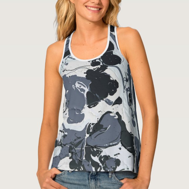 Shades of Grey monochrome modern abstract Tank Top (Front)