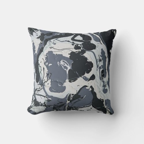Shades of Grey monochrome modern abstract Throw Pillow