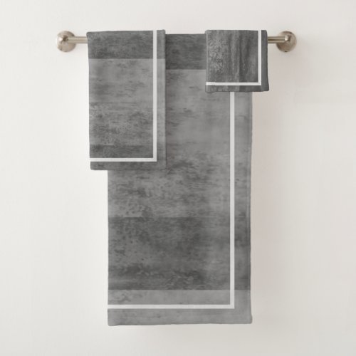 Shades of Grey Ombre Striped Bath Towel Set