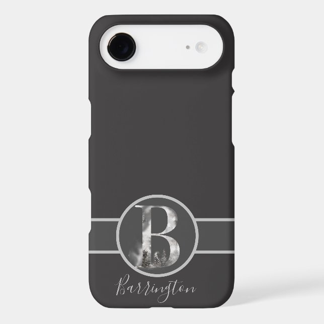 Shades of Grey, Personalized Monogram B Case-Mate iPhone Case (Back)