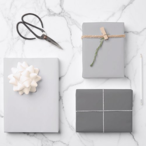 Shades of Grey Wrapping Paper 3 Set Flat Sheet