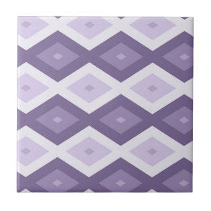 Shades of lavender diamond pattern ceramic tile