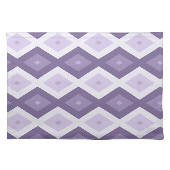 Shades of lavender diamond pattern cloth placemat (Front)
