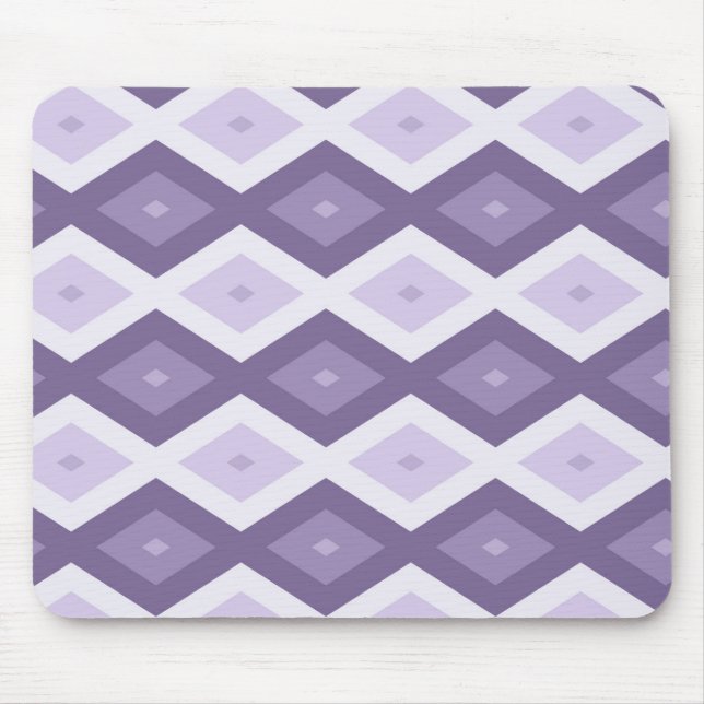 Shades of lavender diamond pattern mouse pad (Front)