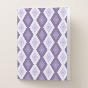 Shades of lavender diamond pattern pocket folder