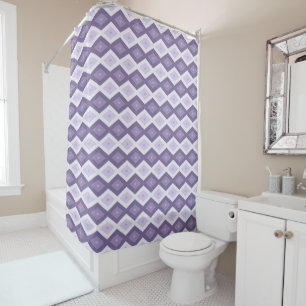 Shades of lavender diamond pattern shower curtain