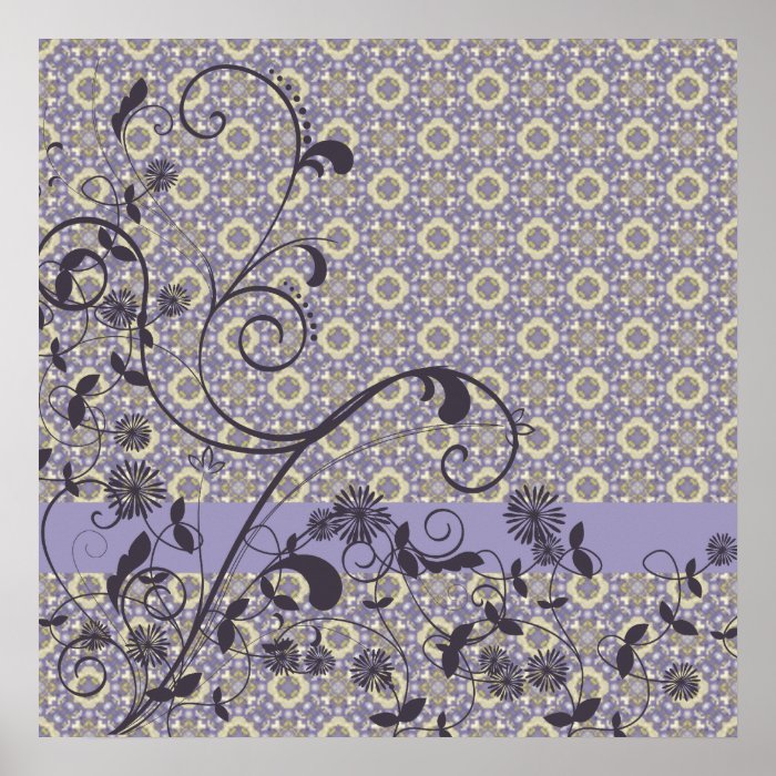 Shades of Lavender Floral Swirls Posters