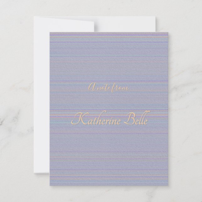 Shades of Lavender Horizontal Stripe Textured Look Note Card (Front)