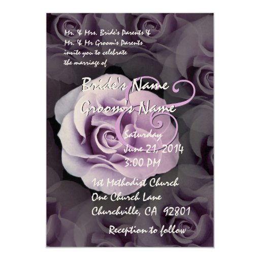 Purple Rose Wedding Invitations 9