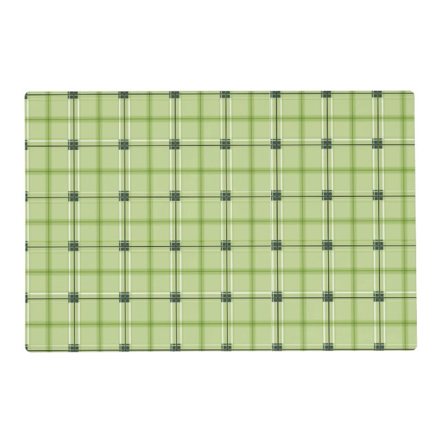 SHADES OF LEAF GREEN PLAID PATTERNS PLACEMAT (Front)