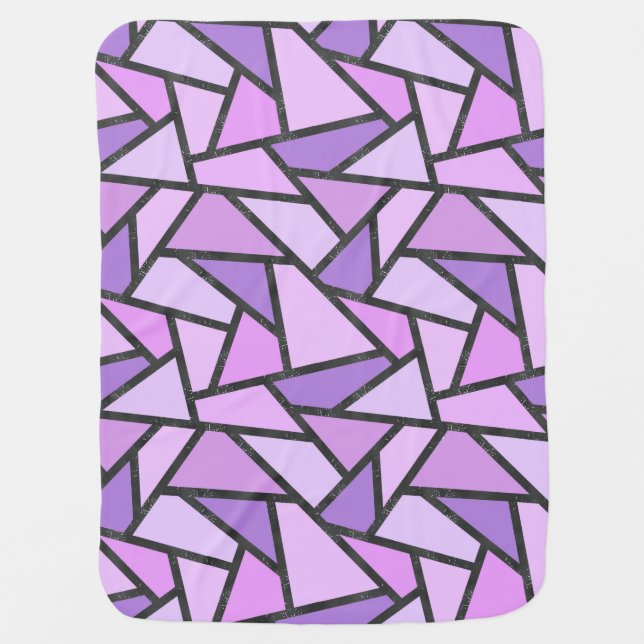 Shades of lilac stained glass pattern baby blanket (Front)