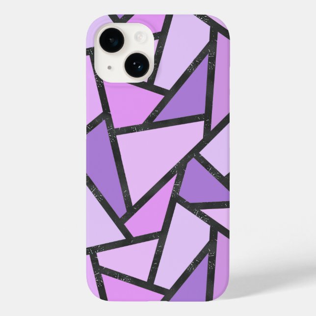 Shades of lilac stained glass pattern Case-Mate iPhone case (Back)