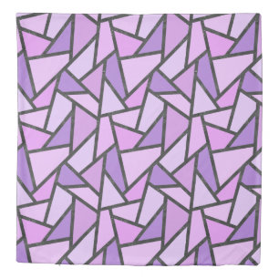 Shades of lilac stained glass pattern duvet cover