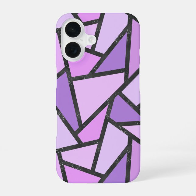 Shades of lilac stained glass pattern iphone case (Back)