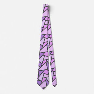 Shades of lilac stained glass pattern neck tie