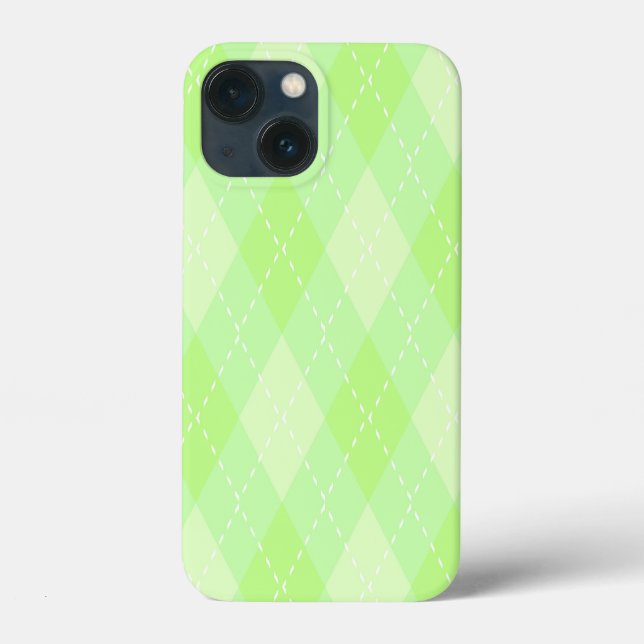 SHADES OF LIME GREEN ARGYLE DIAMOND PATTERNS Case-Mate iPhone CASE (Back)