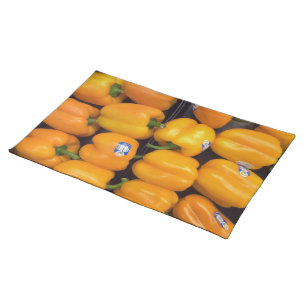 Shades of Mustard Yellow Peppers Placemat