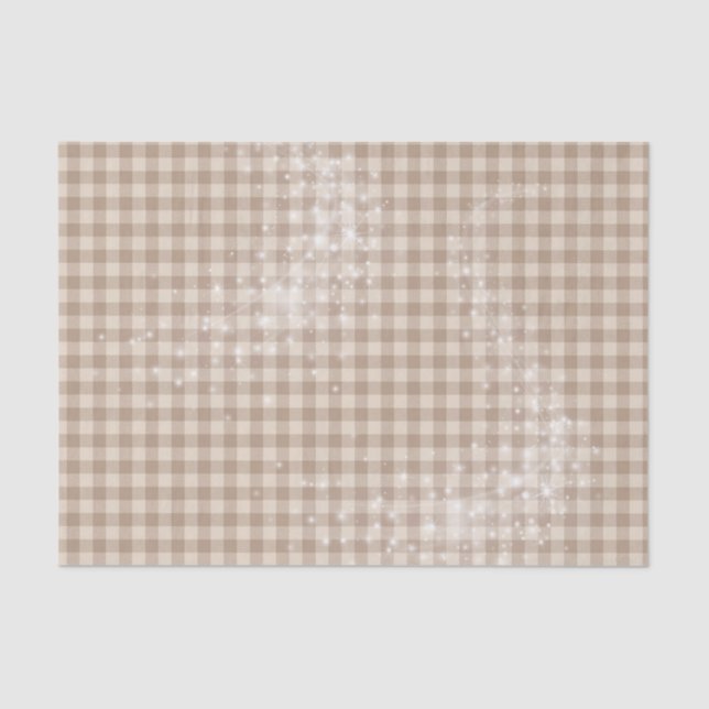 SHADES OF NEUTRAL BROWN PLAID PATTERN TISSUE PAPER (Front)
