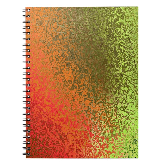 Shades of Orange and Green Spiral Binder Notebook (Front)