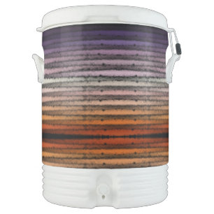 Shades Of Orange And Purple Salty Watercolor Art Beverage Cooler
