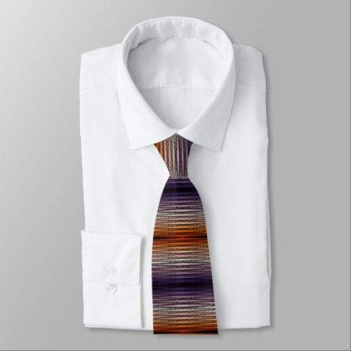 Shades Of Orange And Purple Salty Watercolor Art Neck Tie