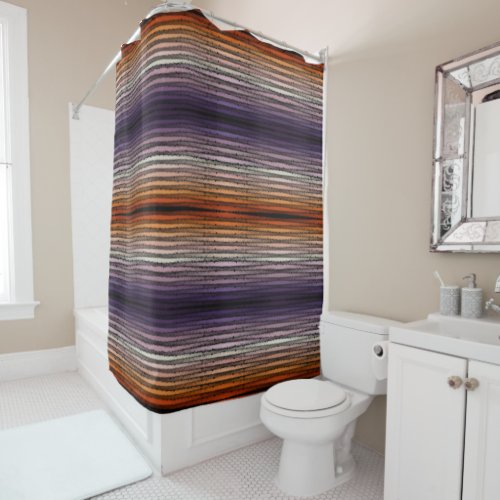 Shades Of Orange And Purple Salty Watercolor Art  Shower Curtain