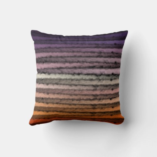 Shades Of Orange And Purple Salty Watercolor Art  Throw Pillow