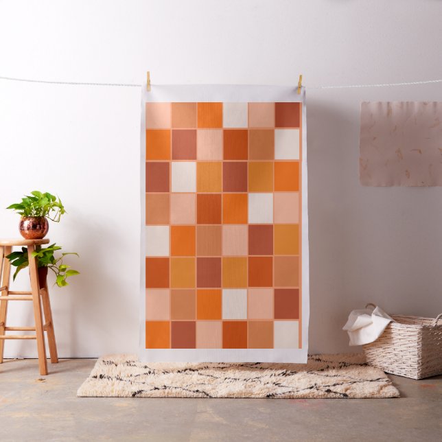 Shades of Orange Blocks Fabric (In Situ)