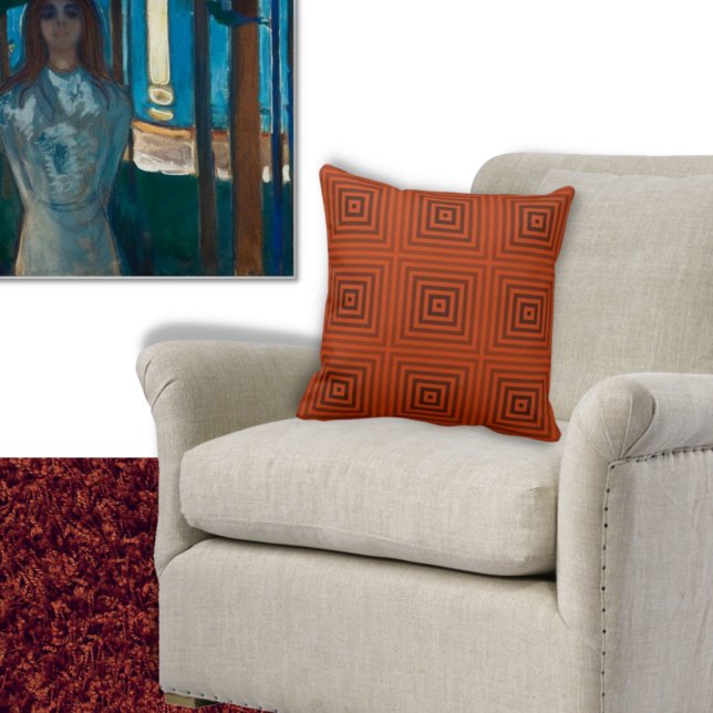 Shades Of Orange Box Pattern - Throw Pillow (Creator Uploaded)