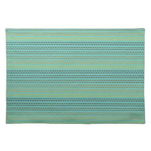 Shades of Orange Dots with Teal Background Cloth Placemat