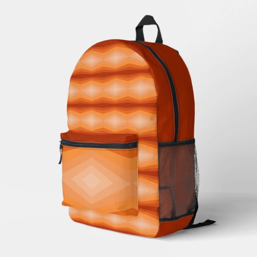 Shades Of Orange Geometric Abstract Art Printed Backpack