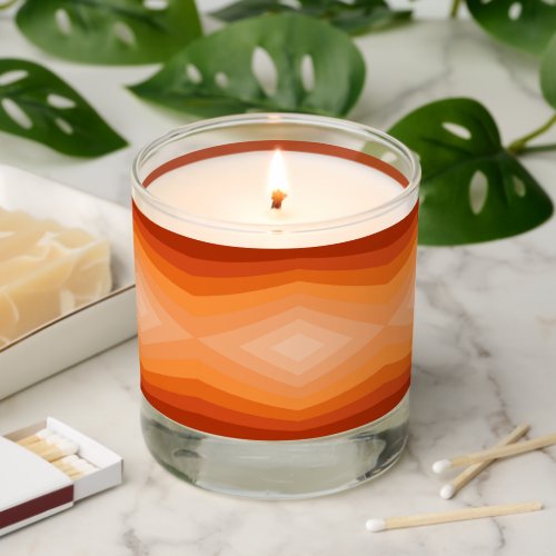 Shades Of Orange Geometric Abstract Art  Scented Candle