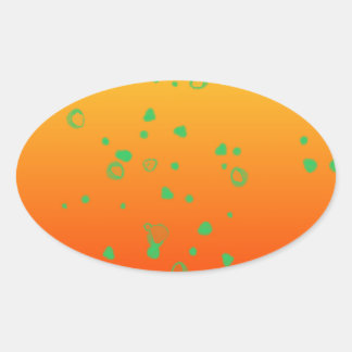Shades Of Orange Oval Sticker