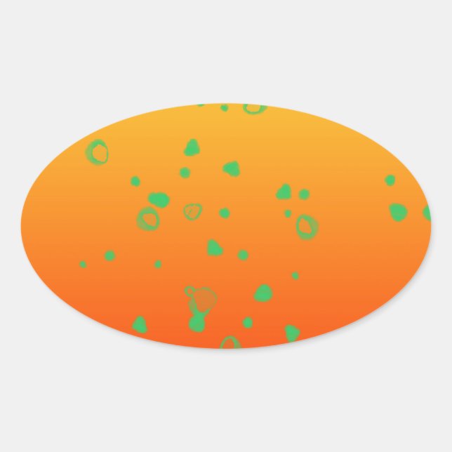 Shades Of Orange Oval Sticker (Front)