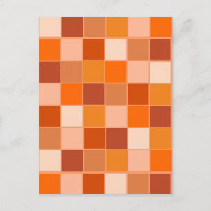 Shades of Orange Squares Postcard