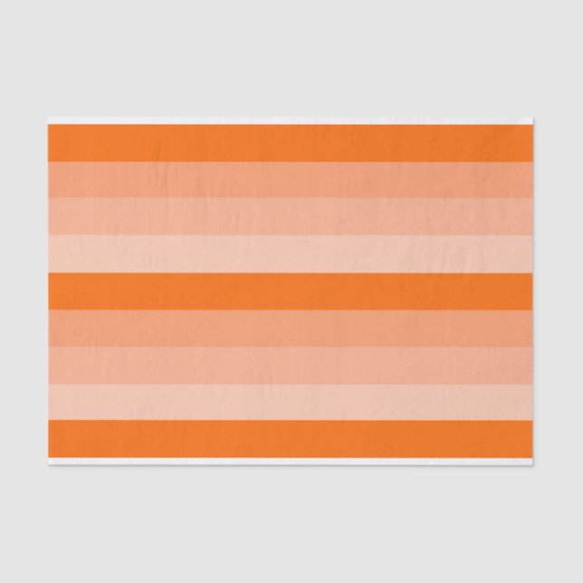 Shades of Orange Stripes Tissue Paper (Front)