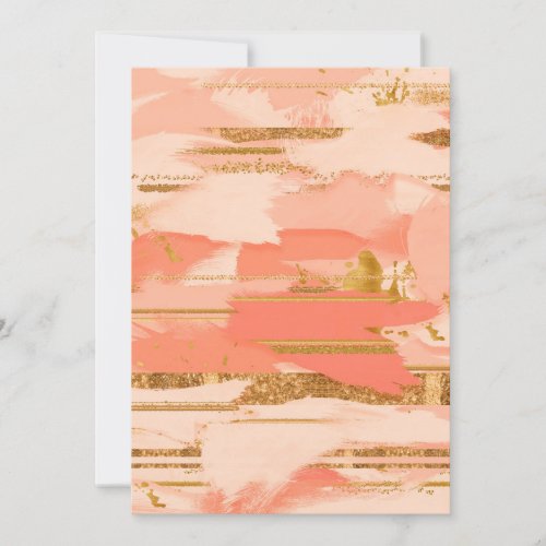 Shades of peach and gold strokes holiday card