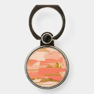Shades of peach and gold strokes phone ring stand