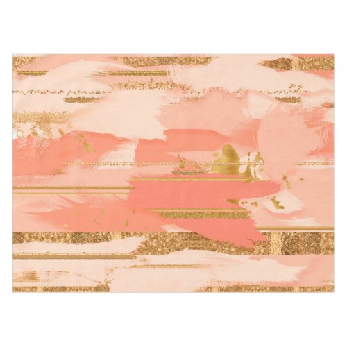 Shades of peach and gold strokes tablecloth