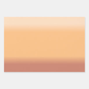 Shades of Peach Gradient Wrapping Paper Sheets