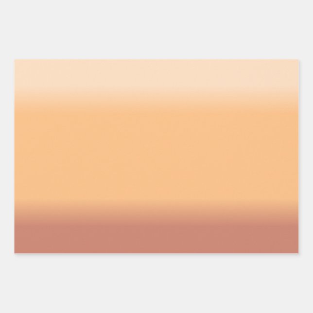 Shades of Peach Gradient Wrapping Paper Sheets (Front)