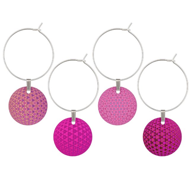 Shades of Pink 3D Wine Charms (Staggered)