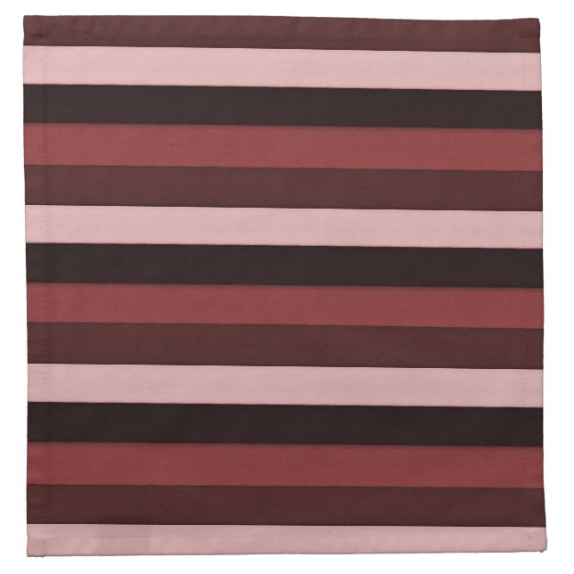 Shades of Pink and Burgundy Striped Cloth Napkin (Front)