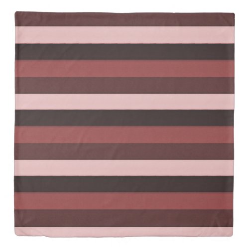 Shades of Pink and Burgundy Striped Duvet Cover