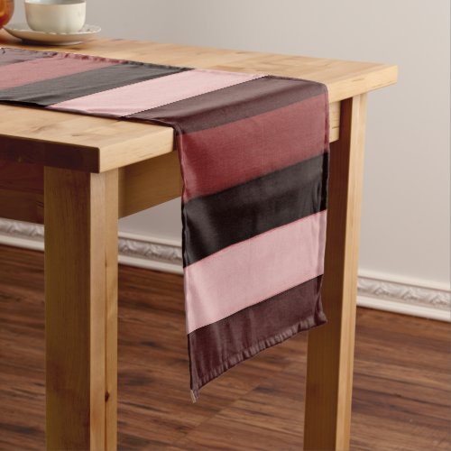Shades of Pink and Burgundy Striped Short Table Runner