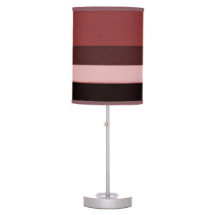 Shades of Pink and Burgundy Striped Table Lamp